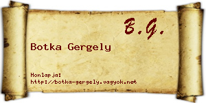 Botka Gergely névjegykártya